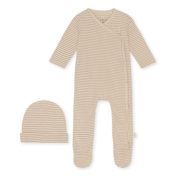 Newborn set onesie met muts Dio - Silver Stripe - Konges Slojd